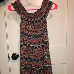 off shoulder aztec dress